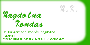 magdolna kondas business card
