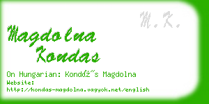 magdolna kondas business card